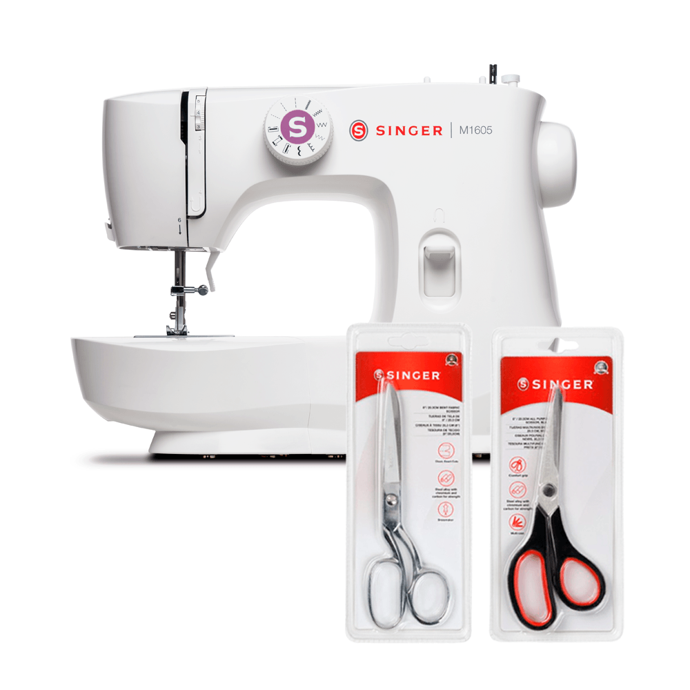 Kit Máquina de Costura M1605 + Tesoura 8" Tecido e Tesoura Multiuso Preta