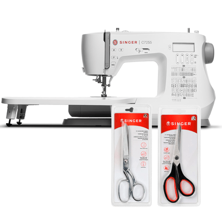 Kit Máquina de Costura C7255 + Tesoura 8" Tecido e Tesoura Multiuso Preta