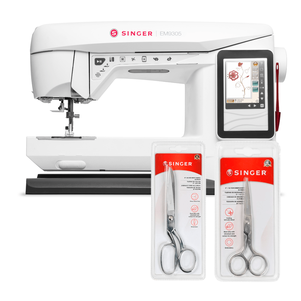 Kit Máquina de Bordar EM9305 + Tesoura 8" Tecido e Tesoura para Bordado