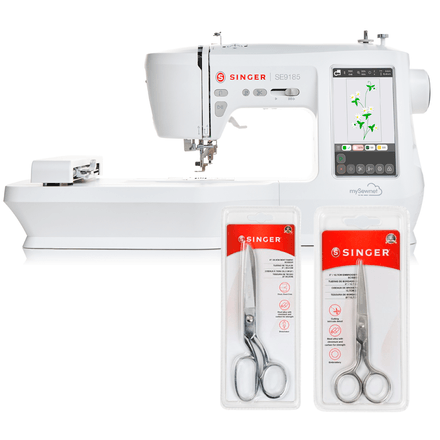 Kit Máquina de Bordado e Costura SE9185 + Tesoura 8" Tecido e Tesoura para Bordado