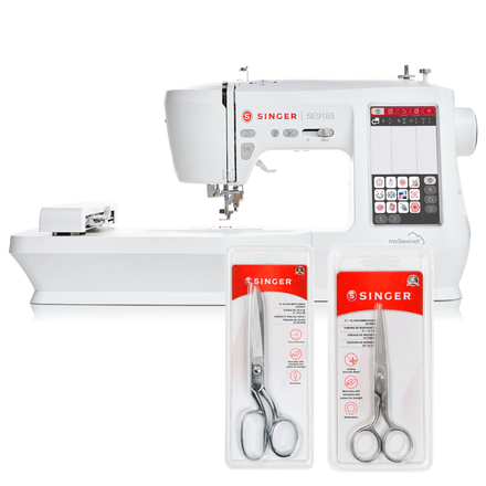 Kit Máquina de Bordado e Costura SE9185 + Tesoura 7" Tecido e Tesoura para Bordado