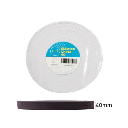 Elástico Chato Luli 40mm Rolo com 25 Metros