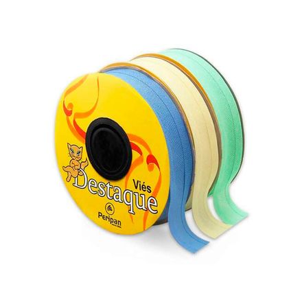 Viés de Algodao Destaque 9000 24mm (estreito) Rolo com 50 Metros Branco 01