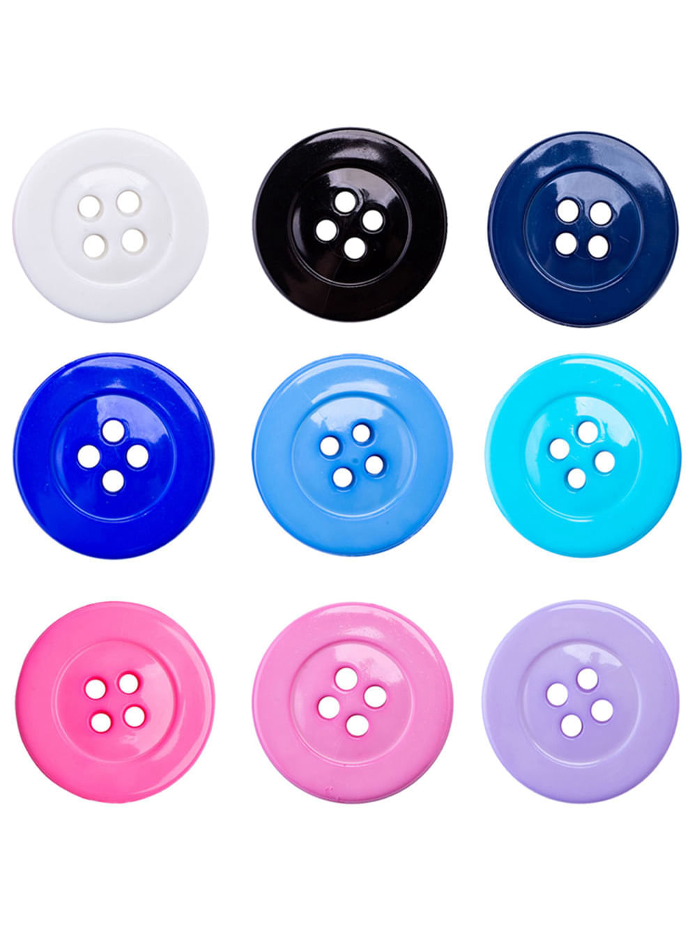 Botão 4 Furos Disco Voador Sortido 25mm Pacote com 50un