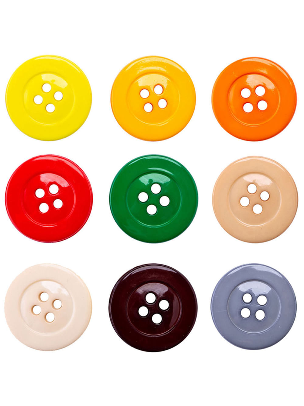 Encontraproduto.com.br - Botão 4 Furos Disco Voador Sortido 25mm Pacote com 50un