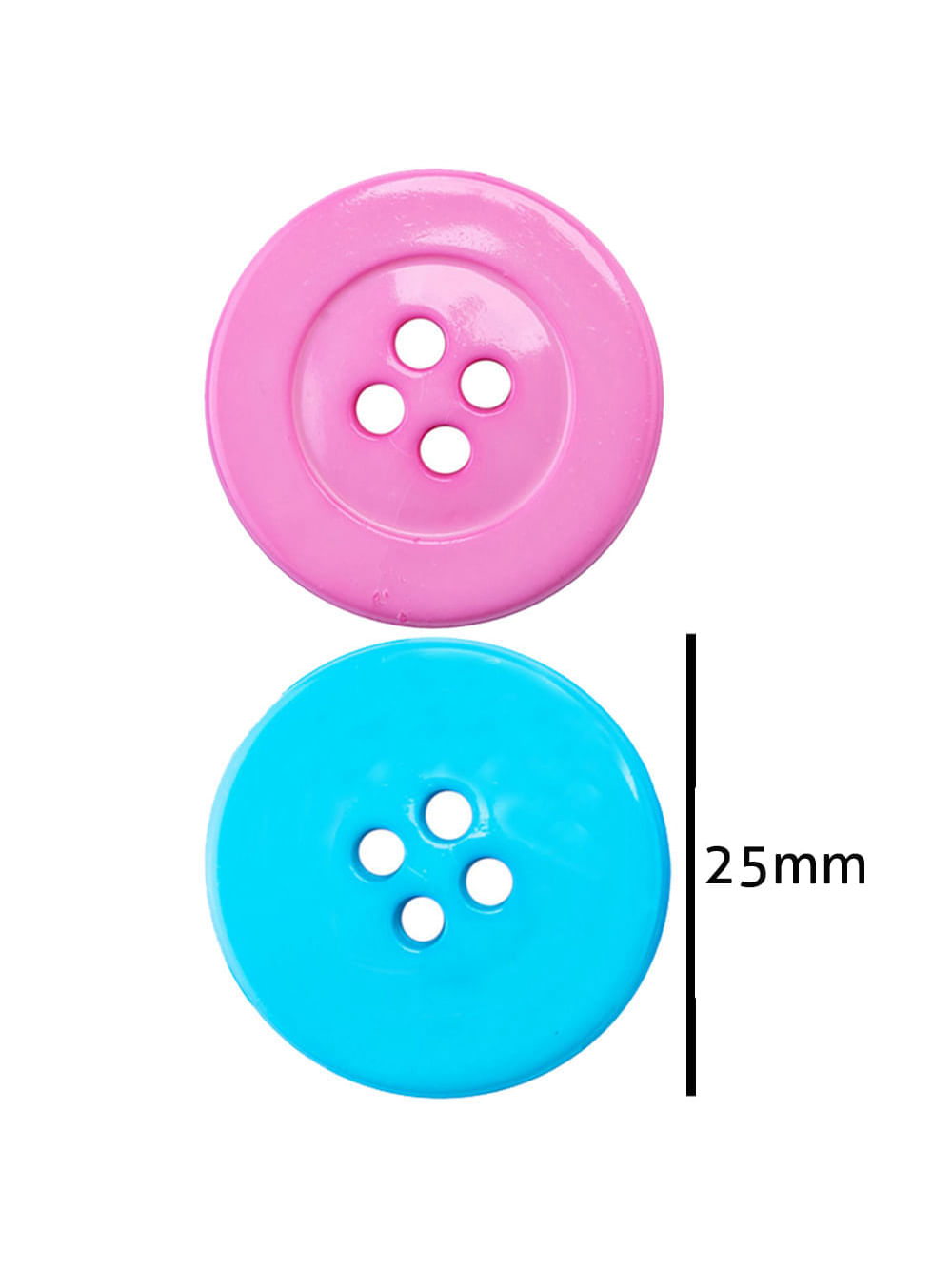 Encontraproduto.com.br - Botão 4 Furos Disco Voador Sortido 25mm Pacote com 50un