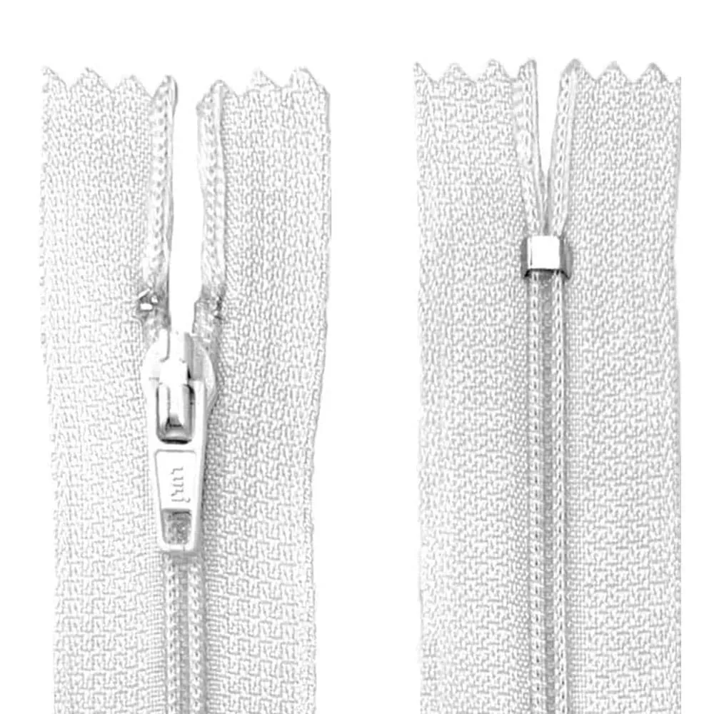 Ziper Fixo Fino com Nylon n°3 Luli Peca com 100 Metros Branco