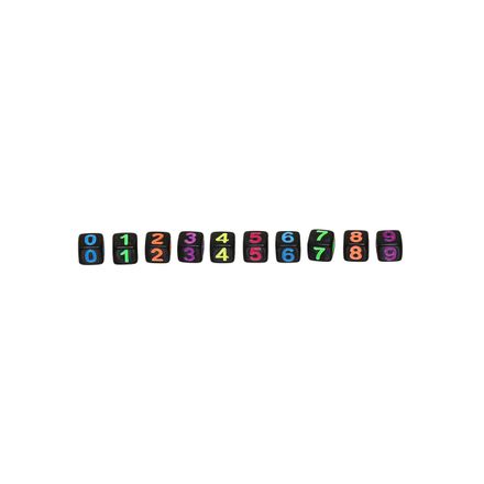 Micanga de Numeros L37 6X6mm Pacote com 500g