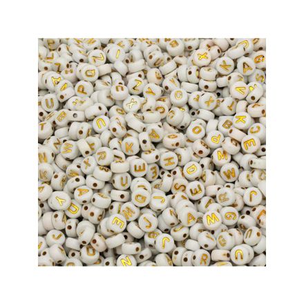 Micanga de Letras L6 Luli 7mm pacote com 500g