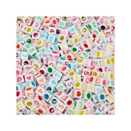 Micanga de Numeros L36 6X6mm Pacote com 500g