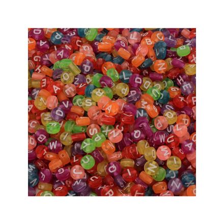 Micanga de Letras 4x7mm Luli L8 Pacote com 500g