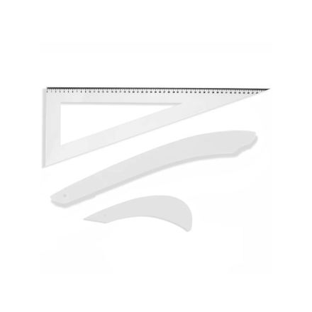 Kit de Reguas para Costura de Acrilico CC-010A com 3un