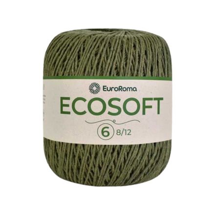 Barbante Ecosoft EuroRoma N6 8/12 Rolo com 452 Metros - Tons de Verde