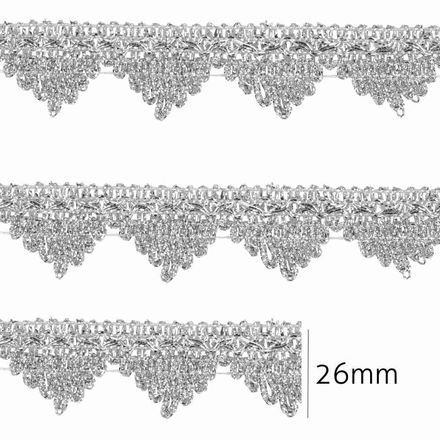 Passamanaria Metalizada Luli 26mm 8446 Peca com 10 Metros