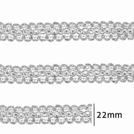 Passamanaria Metalizada Luli 22mm 8226 Peca com 10 Metros