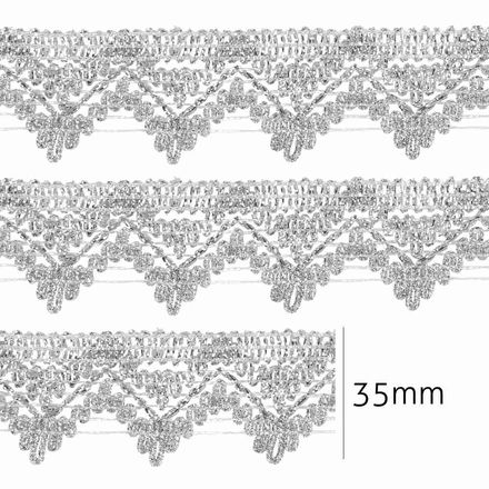 Passamanaria Metalizada Luli 35mm 8453 Peca com 10 Metros