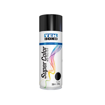 Tinta Aerosol Metalico Super Color Tek Bond Lata com 350ml