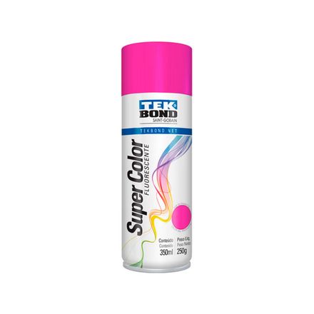 Tinta Aerosol Fluorescente Super Color Tek Bond Lata com 350ml