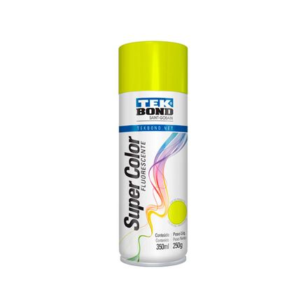 Tinta Aerosol Fluorescente Super Color Tek Bond Lata com 350ml