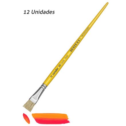 Pincel Chato Artistico 456-16 Condor Pacote com 12un
