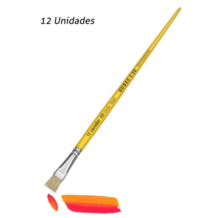 Pincel Chato Artistico 456-14 Condor Pacote com 12un