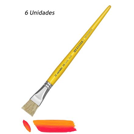 Pincel Chato Artistico 456-22 Condor Pacote com 6un