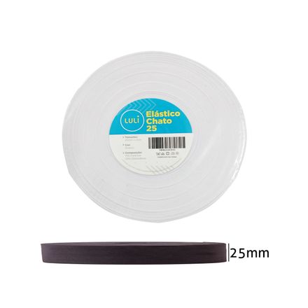 Elástico Chato Luli 25mm Rolo com 25 Metros