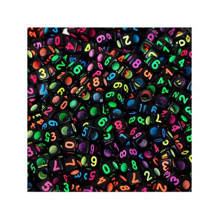 Micanga de Numeros L37 6X6mm Pacote com 500g