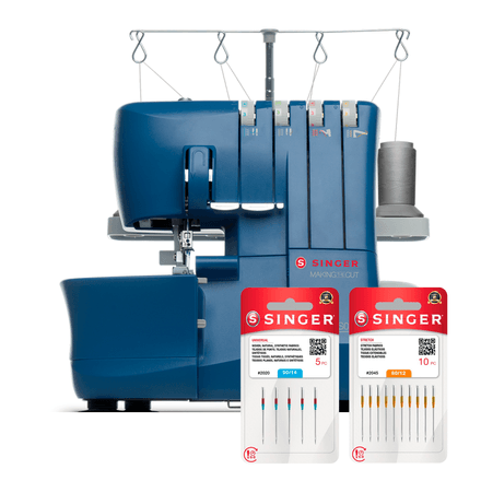 Kit Máquina de Costura Overloque S0235 Azul e Blisters de Agulhas