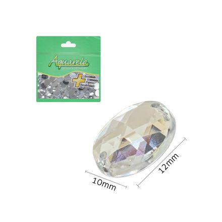 Chaton para Costura Oval 2FE 10x12mm Aquarela pacote com 100un