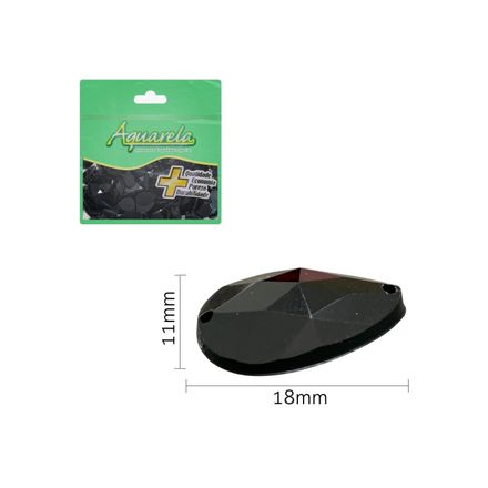 Chaton para Costura Gota 2FD 11x18mm Aquarela pacote com 100un