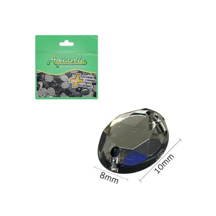 Chaton para Costura Oval 2FE 8x10mm Aquarela pacote com 100un