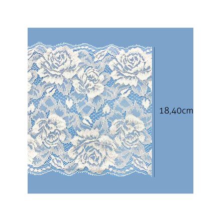 Renda de Nylon Rigida 18,40cm 11042 Aquarela Rolo com 100 Metros