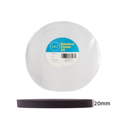 Elástico Chato Luli 20mm Rolo com 25 Metros