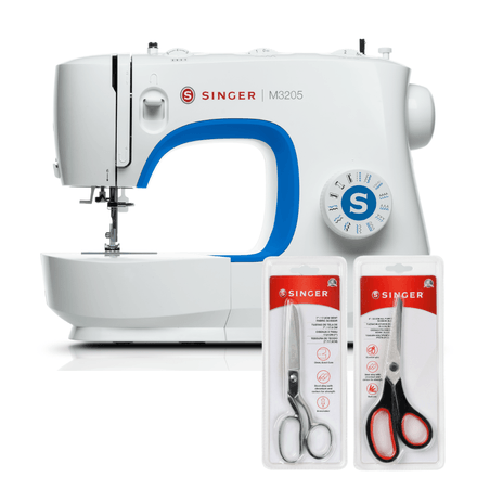 Kit Máquina de Costura M3205 + Tesoura 10" Tecido e Tesoura Multiuso Preta