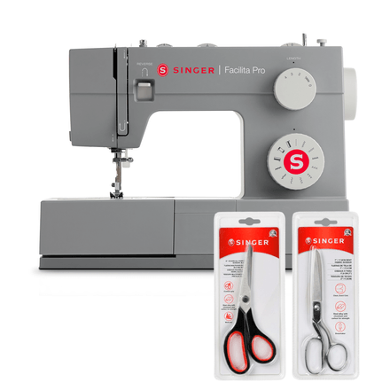 Kit Máquina de Costura Facilita Pro 4411 + Tesoura 10" Tecido e Tesoura Multiuso Preta