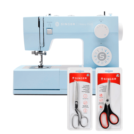 Kit Máquina de Costura Facilita Pro Blue 4423 + Tesoura 10" Tecido e Tesoura Multiuso Preta