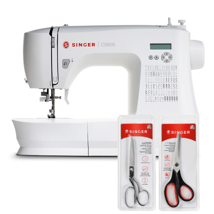Kit Máquina de Costura C5605 + Tesoura 8" Tecido e Tesoura Multiuso Preta