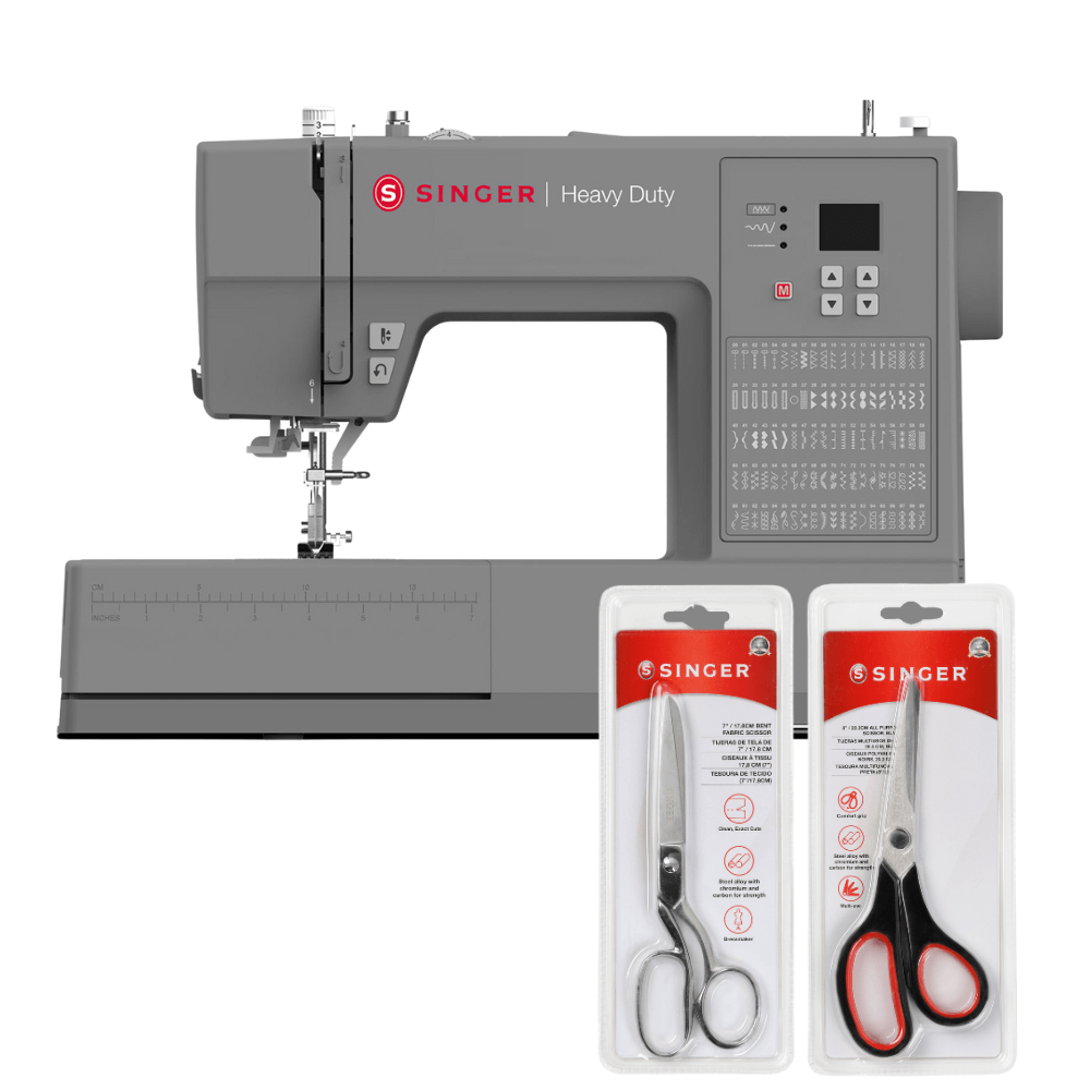 Kit Máquina de Costura HD6605 + Tesoura 8" Tecido e Tesoura Multiuso Preta