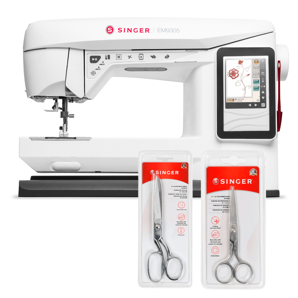 Kit Máquina de Bordar EM9305 + Tesoura 8" Tecido e Tesoura para Bordado