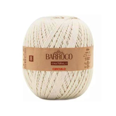 Barbante Barroco Natural Circulo 4/8 Rolo com 593 Metros
