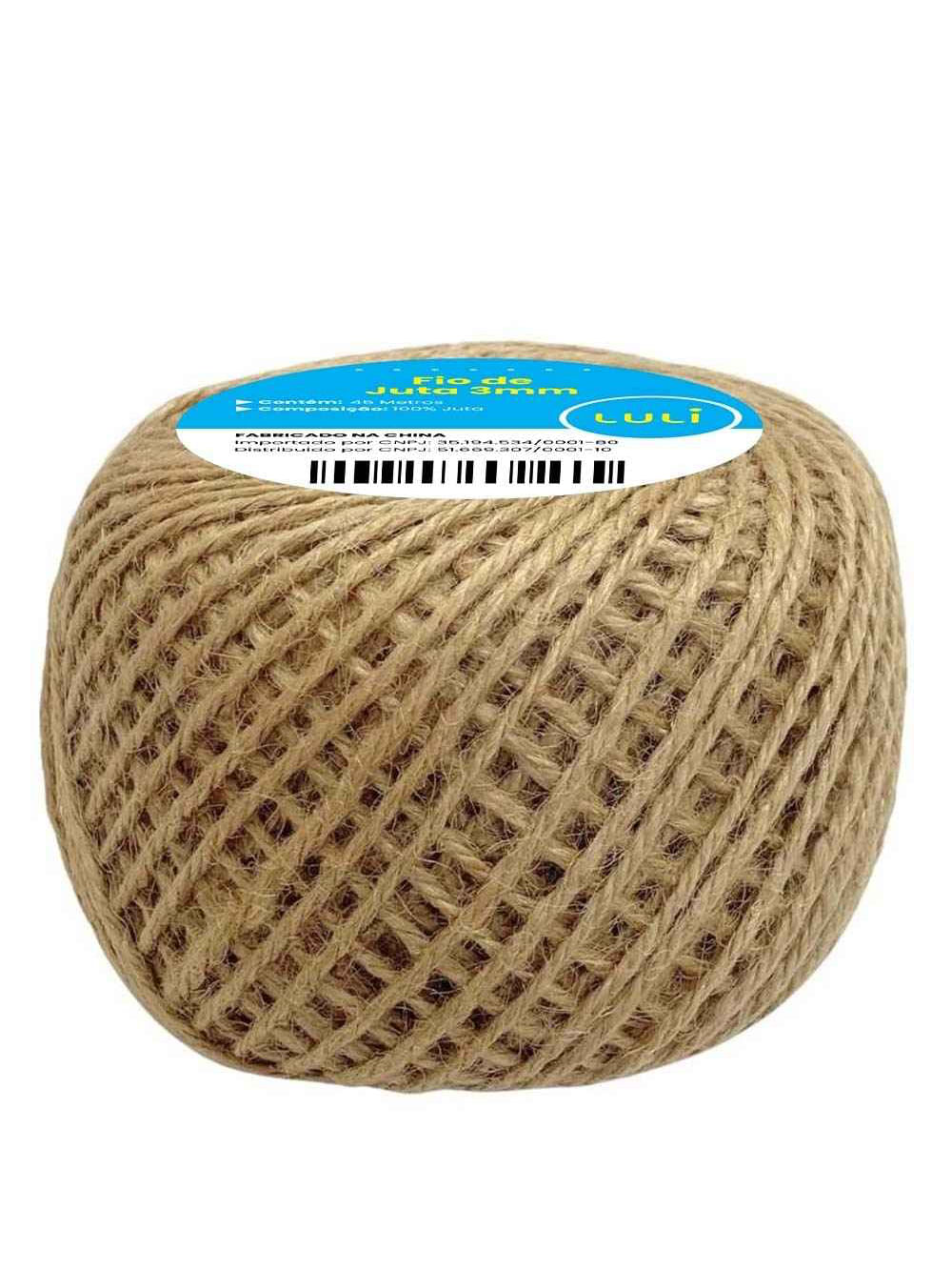 Fio de Juta Luli 3mm Rolo com 80 Metros Natural