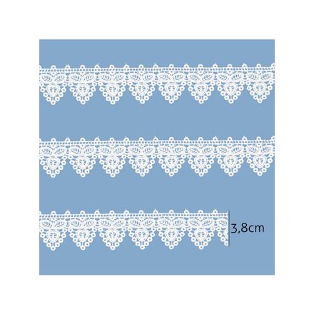 Renda Guipir Lulitex 3,8cm RGA9143 Branco Peca com 13,70 Metros