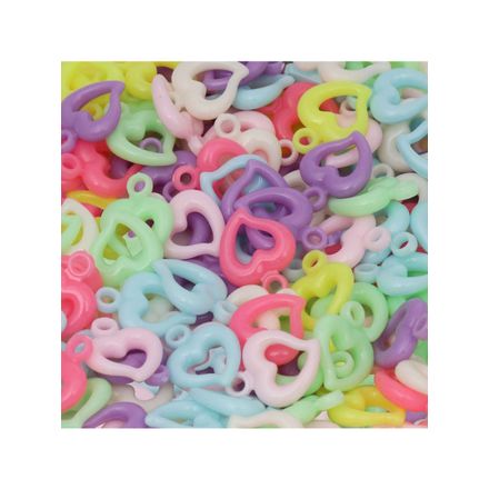 Micanga Entremeio de Coracao Vazado Luli 20x15mm pacote com 500g