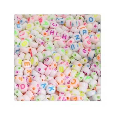 Micanga de Letras Luli LTA104 4x7mm Pacote com 250g