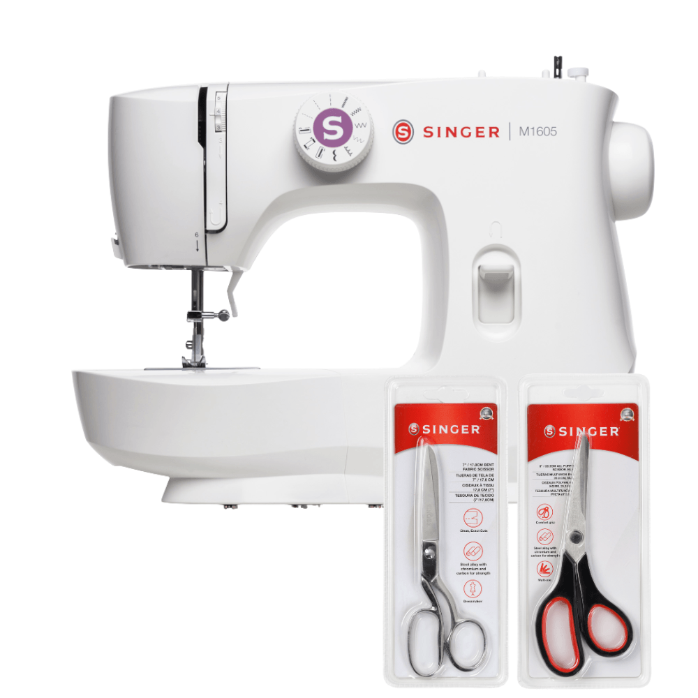 Kit Máquina de Costura M1605 + Tesoura 8" Tecido e Tesoura Multiuso Preta