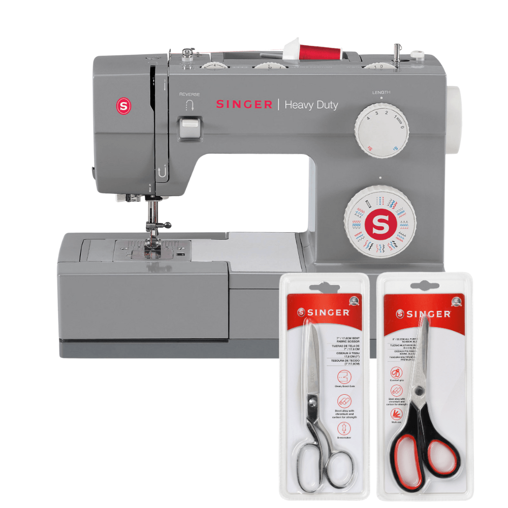 Kit Máquina de Costura Facilita Pro 4432 + Tesoura 10" Tecido e Tesoura Multiuso Preta