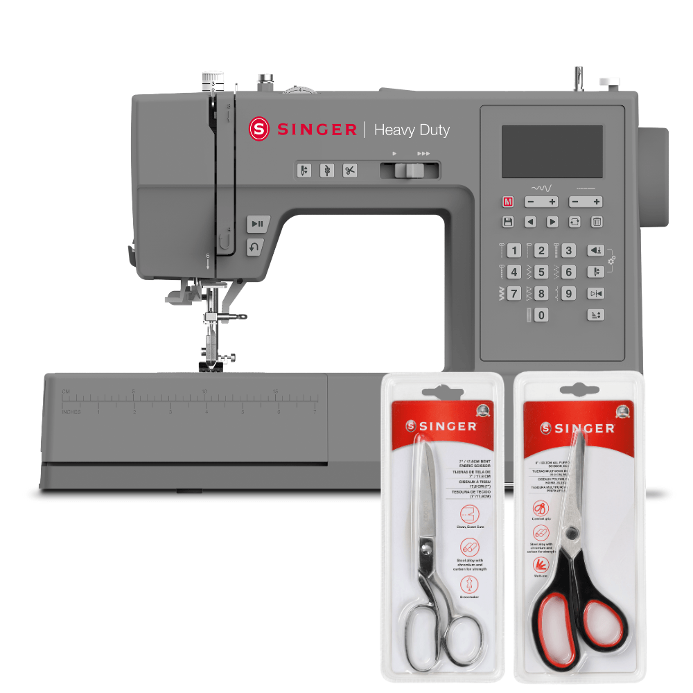 Kit Máquina de Costura HD6805 + Tesoura 7" Tecido e Tesoura Multiuso Preta