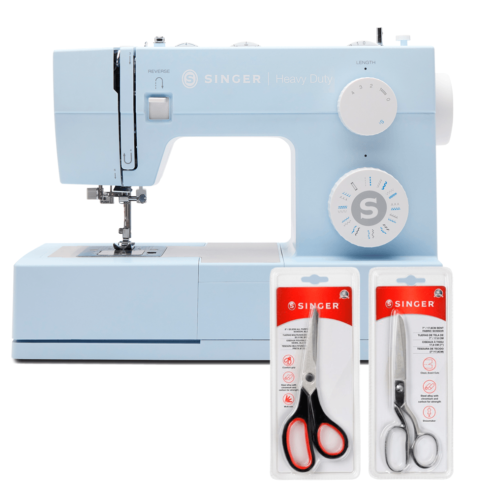 Kit Máquina de Costura Facilita Pro Blue 4423 + Tesoura 8" Tecido e Tesoura Multiuso Preta